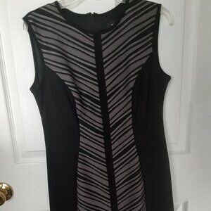 R&M Richards Black Dress.  Size 10.  Beige Panel on Front